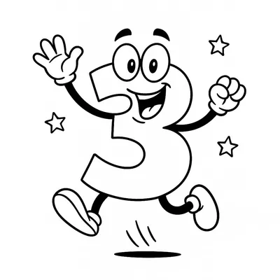 Number 3 Coloring Page - Free Printable
