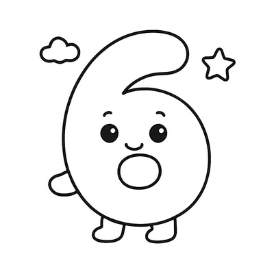 Number 6 Coloring Page - Free Printable