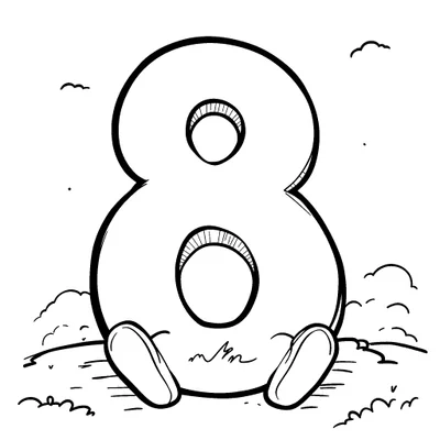 Number 8 Coloring Page - Free Printable