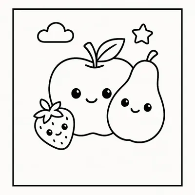 Orchard Fruits Coloring Page - Free Printable