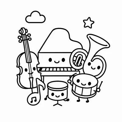 Orchestra Coloring Page - Free Printable