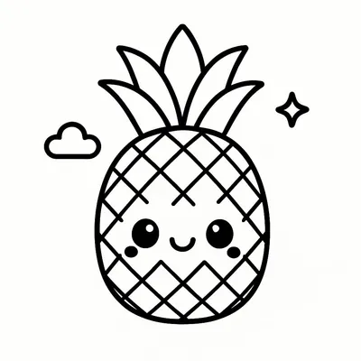 Pineapple Coloring Page - Free Printable
