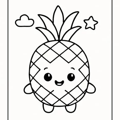 Pineapple Coloring Page - Free Printable