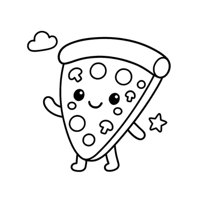 Pizza Coloring Page - Free Printable
