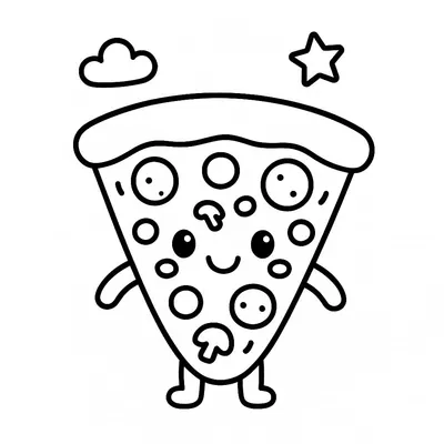 Pizza Coloring Page - Free Printable