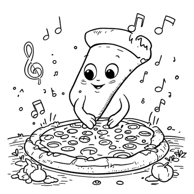 Pizza Coloring Page - Free Printable