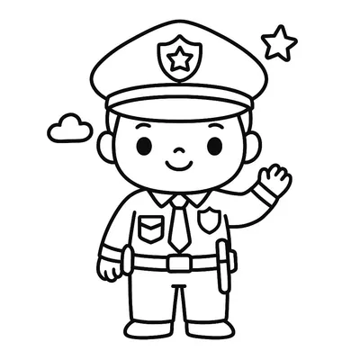 Police Officer Coloring Page - Free Printable