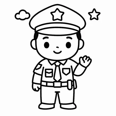 Police Officer Coloring Page - Free Printable