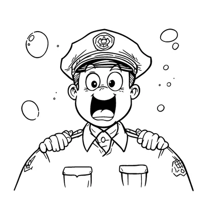 Police Officer Coloring Page - Free Printable