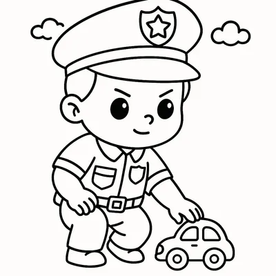 Police Officer Coloring Page - Free Printable