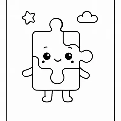 Puzzle Coloring Page - Free Printable