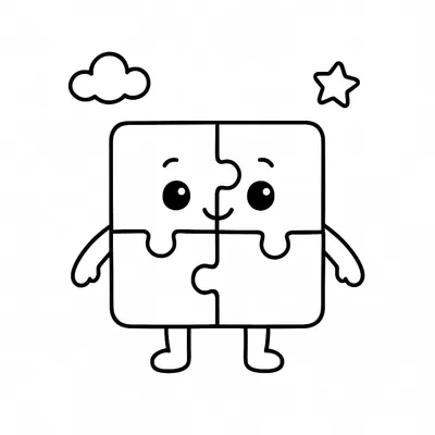 Puzzle Coloring Page - Free Printable