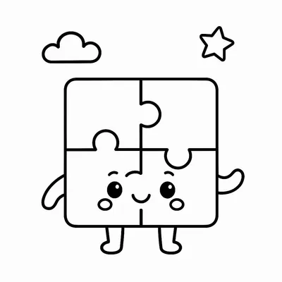 Puzzle Coloring Page - Free Printable