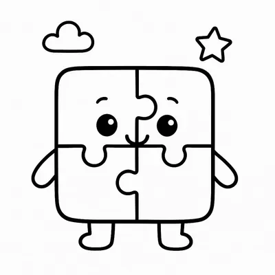 Puzzle Coloring Page - Free Printable