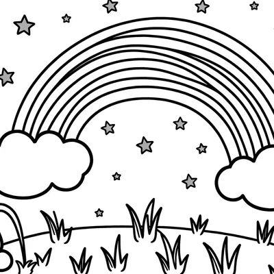Rainbow Coloring Page - Free Printable