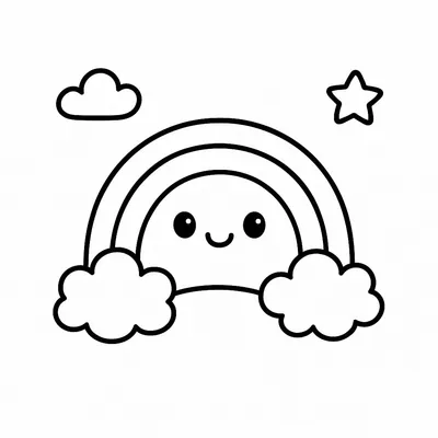 Rainbow Coloring Page - Free Printable