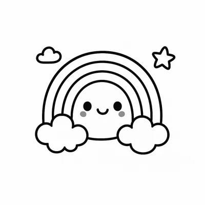 Rainbow Coloring Page - Free Printable