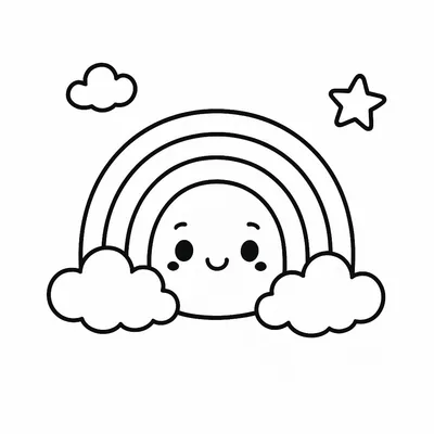 Rainbow Coloring Page - Free Printable