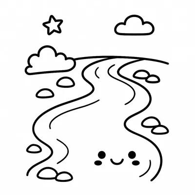 River Coloring Page - Free Printable