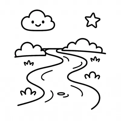 River Coloring Page - Free Printable