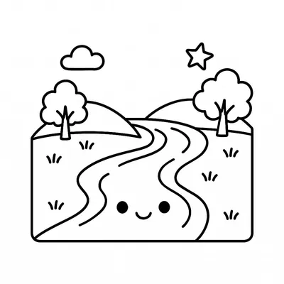 River Coloring Page - Free Printable