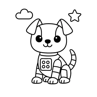 Robot Pets Coloring Page - Free Printable