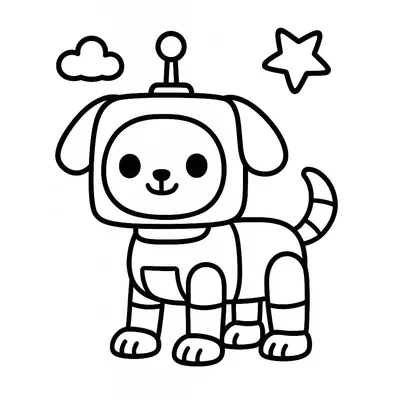 Robot Pets Coloring Page - Free Printable