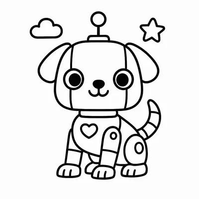 Robot Pets Coloring Page - Free Printable