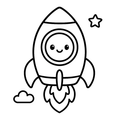 Rocket Coloring Page - Free Printable