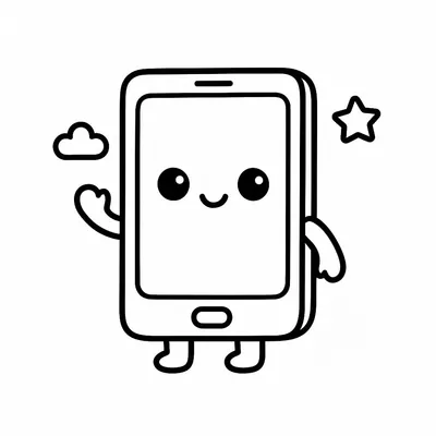 Smartphone Coloring Page - Free Printable