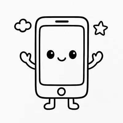 Smartphone Coloring Page - Free Printable