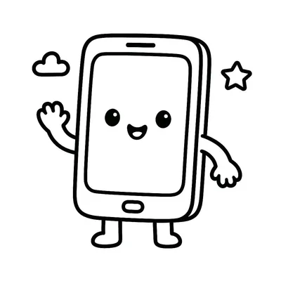 Smartphone Coloring Page - Free Printable