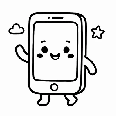 Smartphone Coloring Page - Free Printable