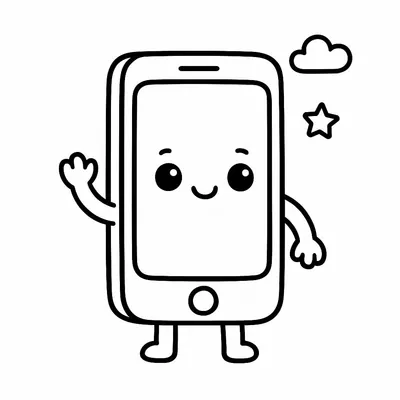 Smartphone Coloring Page - Free Printable