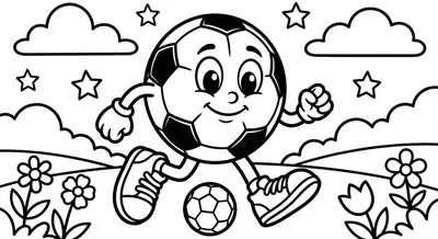 Soccer to Color - Free Drawing
