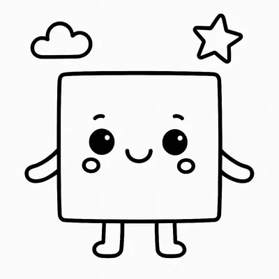 Square Coloring Page - Free Printable
