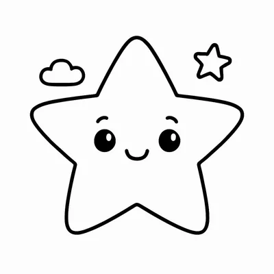 Star Shape Coloring Page - Free Printable