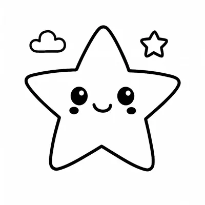 Star Shape Coloring Page - Free Printable