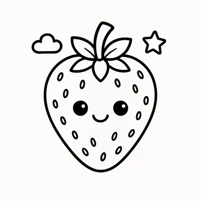 Strawberry Coloring Page - Free Printable