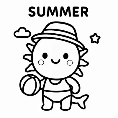 Summer Coloring Page - Free Printable