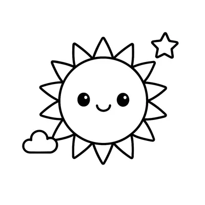 Sun Coloring Page - Free Printable