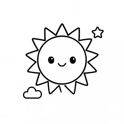 Sun Coloring Page - Free Printable