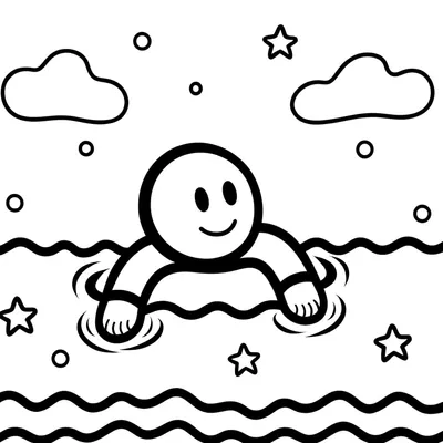 Swimming Coloring Page - Free Printable