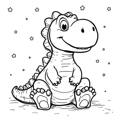 T-Rex Coloring Page - Free Printable