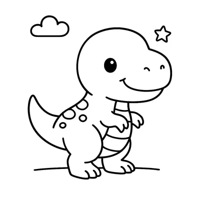 T-Rex Coloring Page - Free Printable
