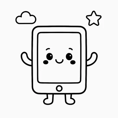 Tablet Coloring Page - Free Printable
