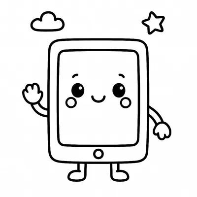 Tablet Coloring Page - Free Printable