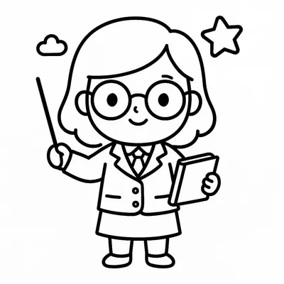 Teacher Coloring Page - Free Printable