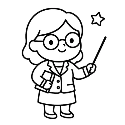 Teacher Coloring Page - Free Printable
