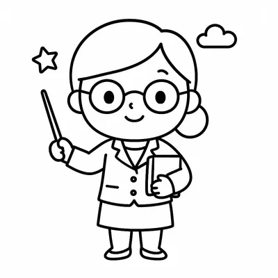 Teacher Coloring Page - Free Printable